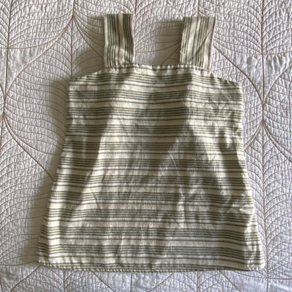 5/$35🍑 Linen Lux Striped Knot-Tie Strap Top